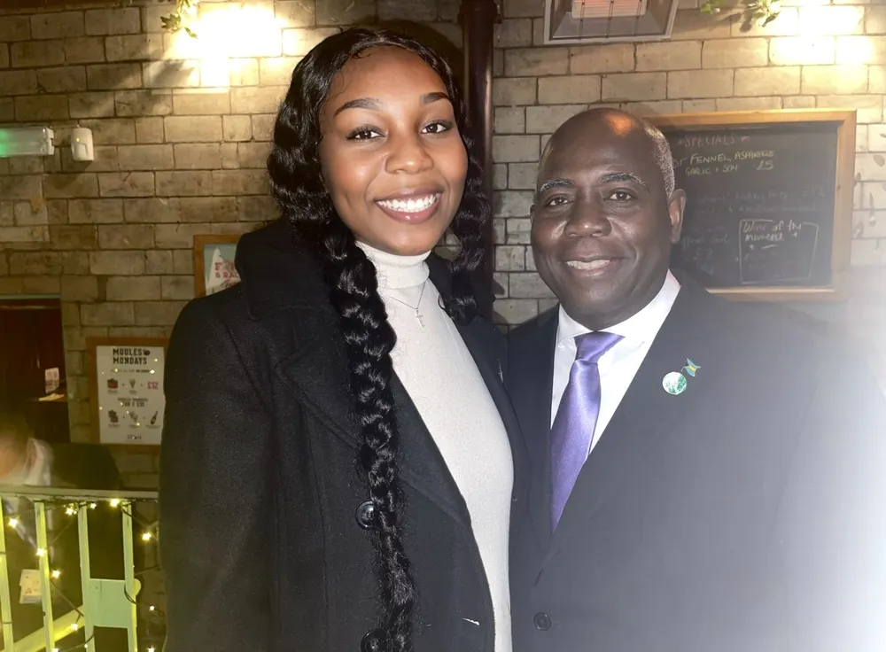 Kariel with the Prime Minister of The Bahamas
